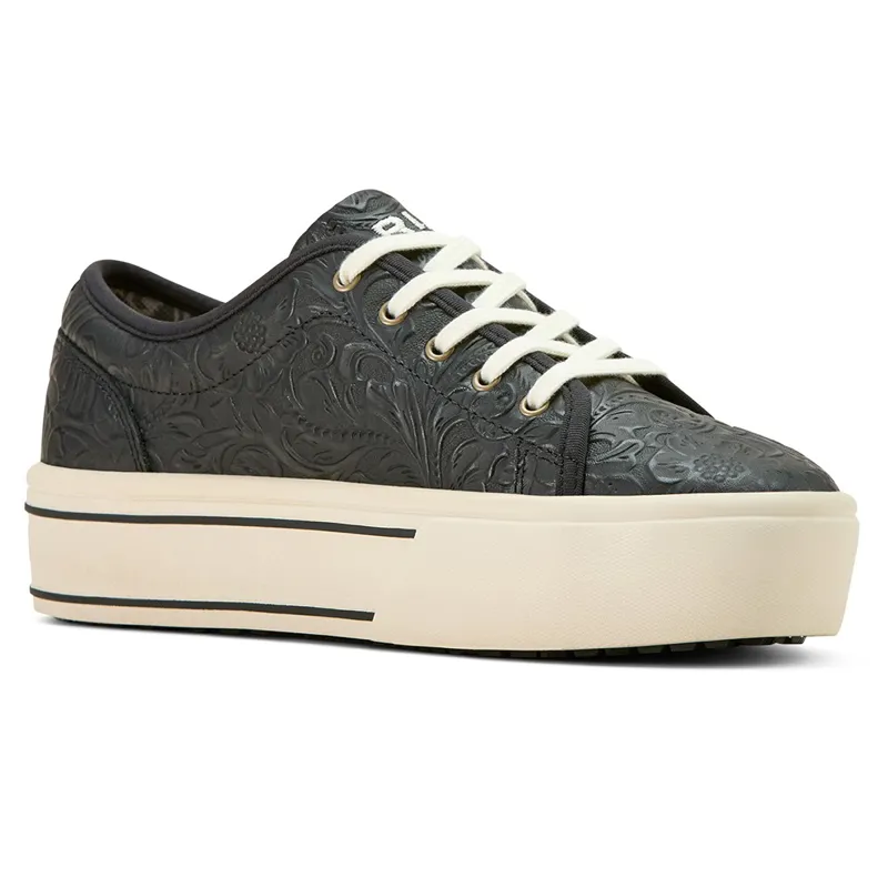 Ariat Women's Skylar Platform Sneakers - Black Floral Emboss-2
