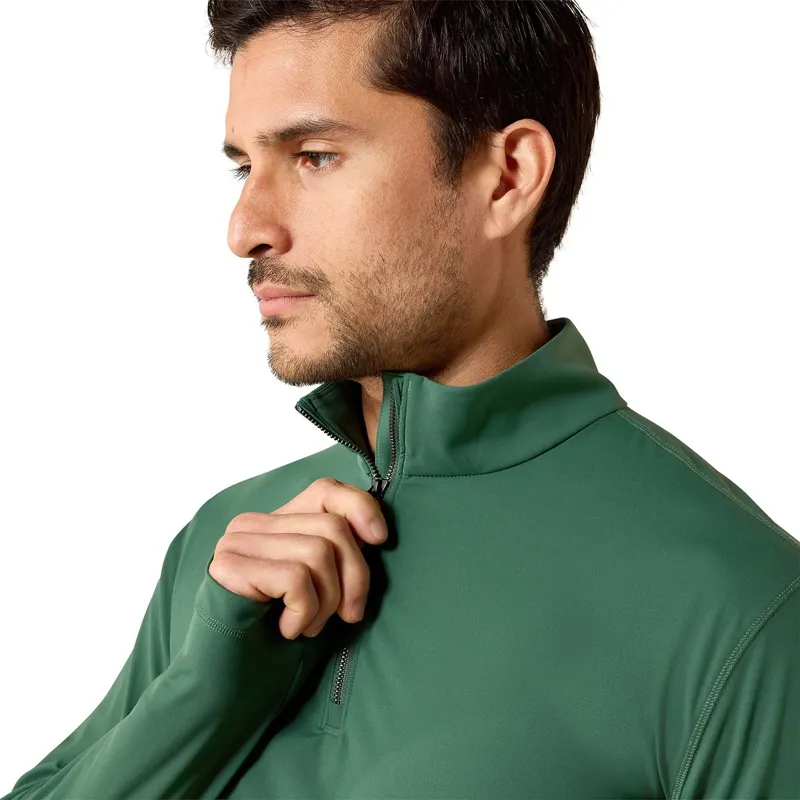 Ariat SolVeil Mens Quarter Zip Baselayer - Monstera-5