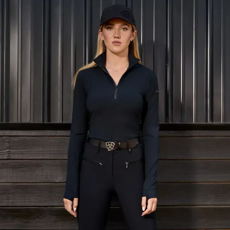 Ariat SolVeil Womens 1/2 Zip Base Layer - Black-6