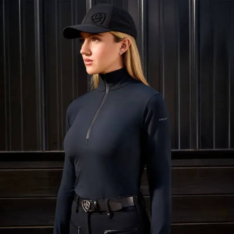 Ariat SolVeil Womens 1/2 Zip Base Layer - Black-7