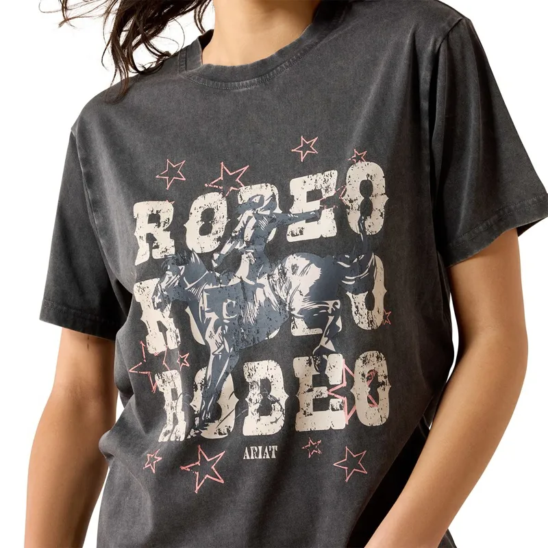 Ariat Star Spangled Rodeo Women's T-Shirt - Charcoal Mineral Wash-2