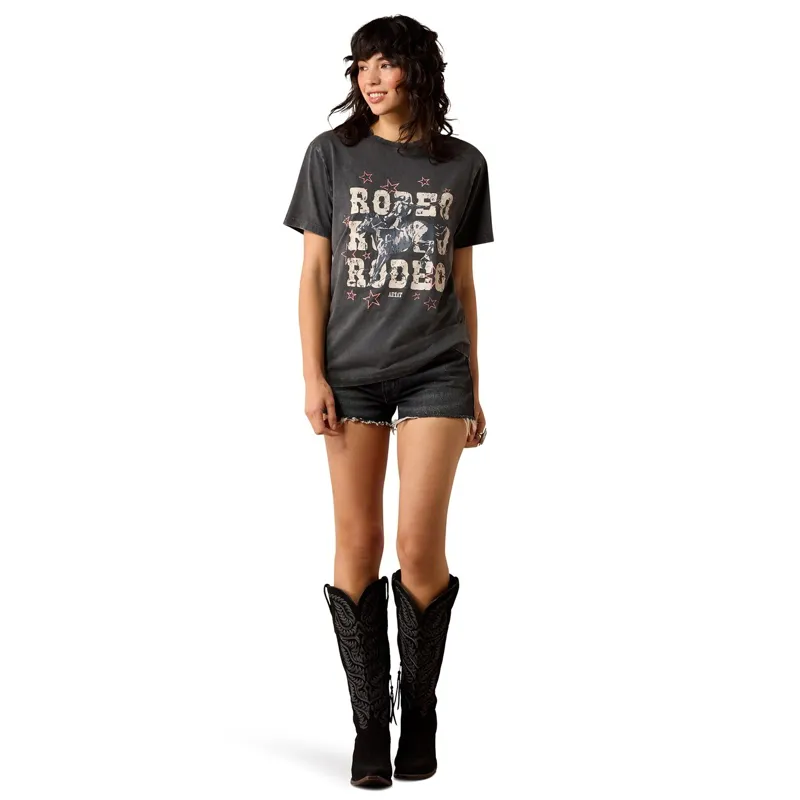 Ariat Star Spangled Rodeo Women's T-Shirt - Charcoal Mineral Wash-3