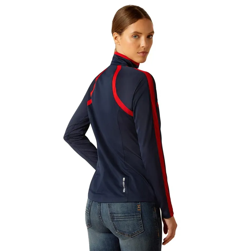 Ariat Sunstopper 3.0 Women's Base Layer Top - Navy/Red-1