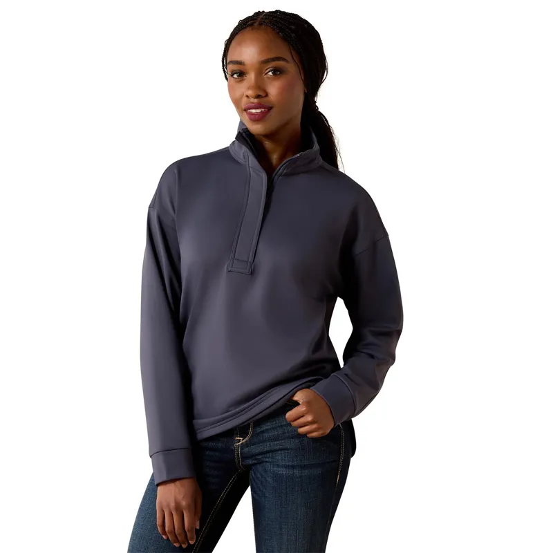Ariat Breeze Logo 1/2 Zip Women's Sweatshirt - Ombra Blue
