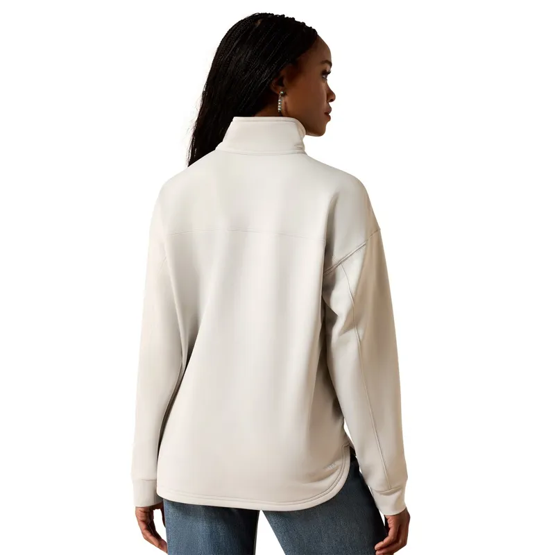 Ariat Breeze Logo 1/4 Zip Women's Sweatshirt - Quiet Grey-1