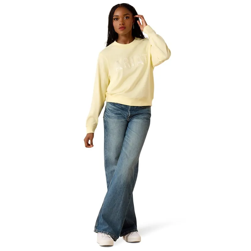 Ariat Essential Women's Crew Neck Sweatshirt - Pear Sorbet-3