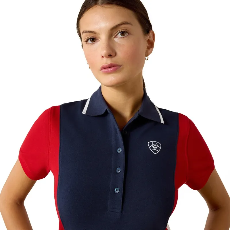 Ariat Taryn Women's Polo Shirt - Navy Team/Red-4