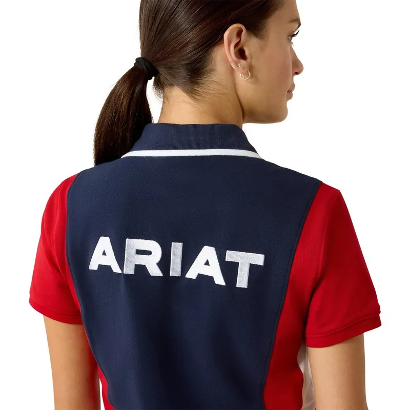 Ariat Taryn Women's Polo Shirt - Navy Team/Red-5