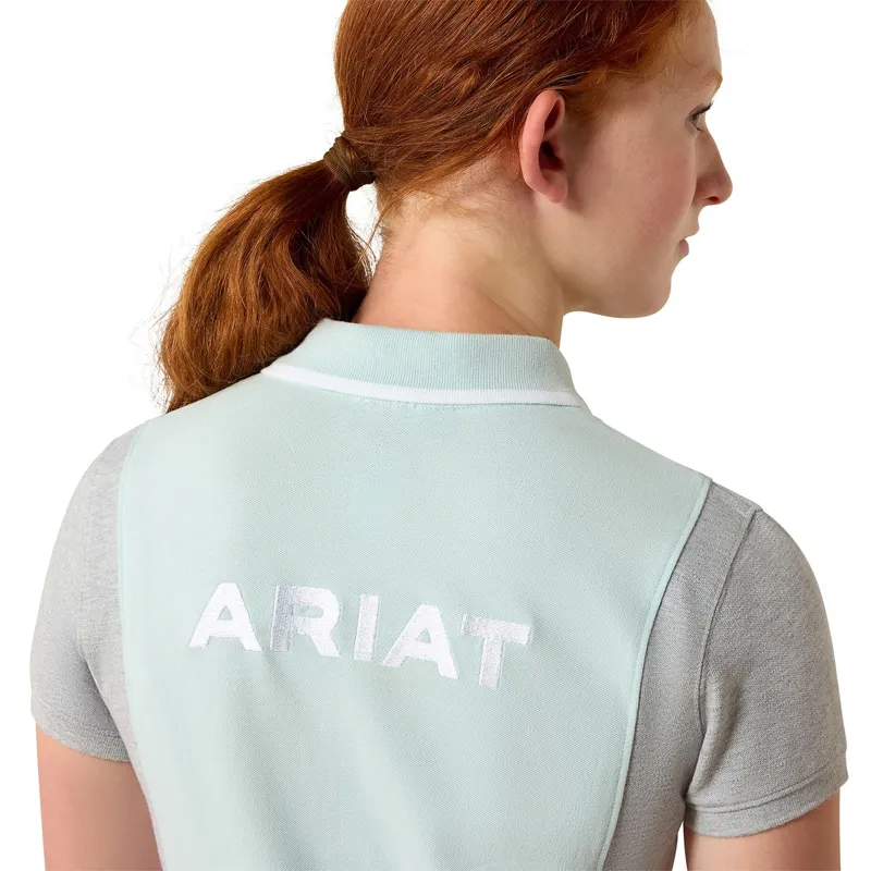 Ariat Youth Taryn Junior Polo Shirt - Starlight Blue/Gray-4