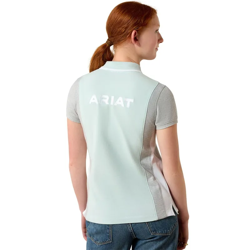 Ariat Youth Taryn Junior Polo Shirt - Starlight Blue/Gray-1