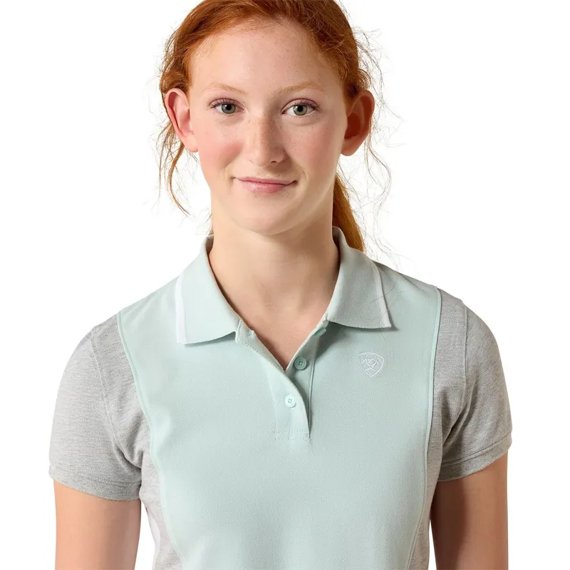 Ariat Youth Taryn Junior Polo Shirt - Starlight Blue/Gray-3