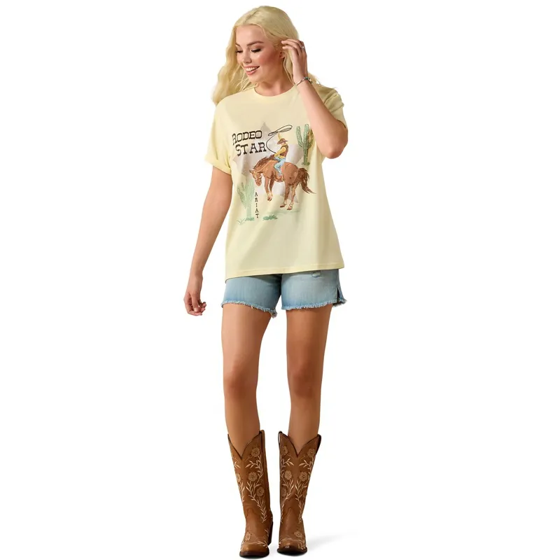 Ariat Rodeo Star Women's Boyfriend T-Shirt - Pearl Sorbet-3