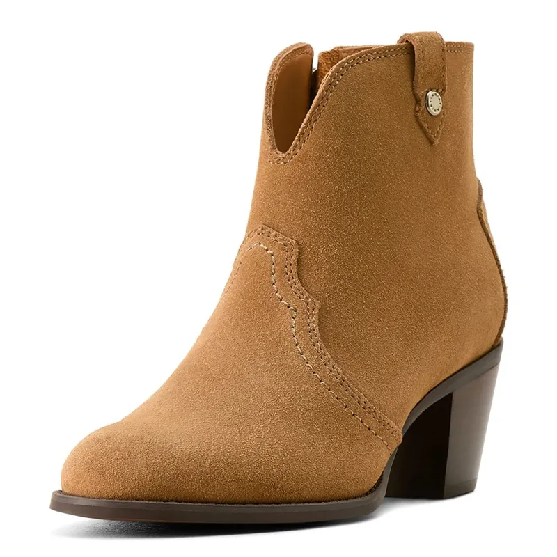 Ariat Tilbury Ladies Short Western Boots - Carmel Suede