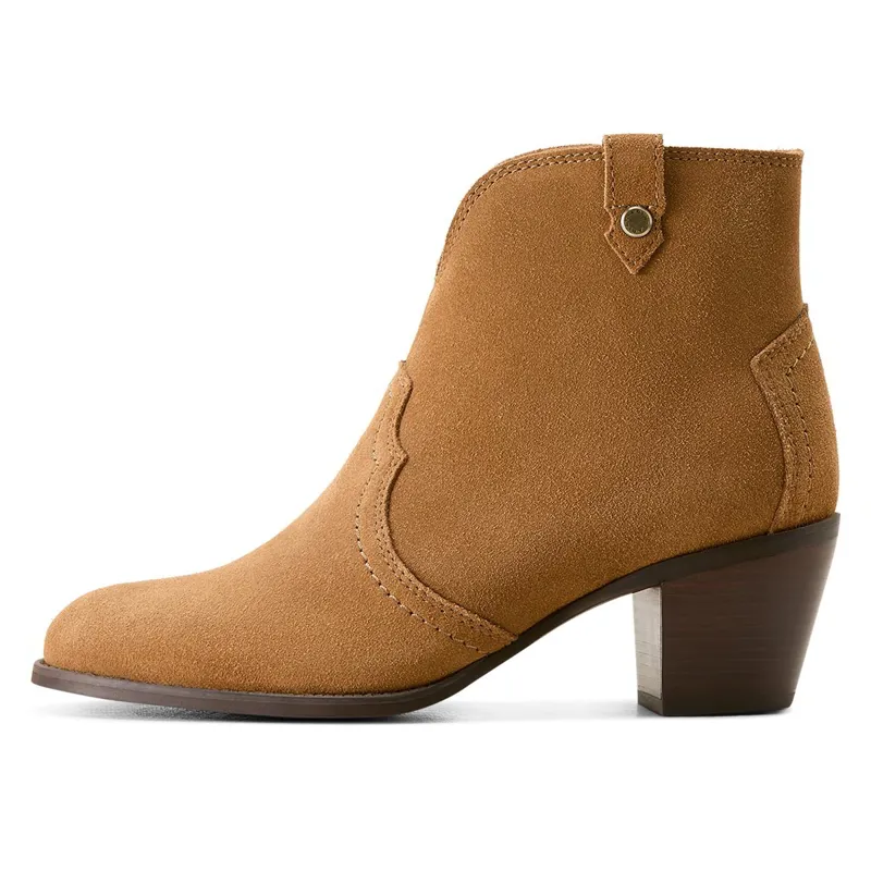 Ariat Tilbury Ladies Short Western Boots - Carmel Suede-5