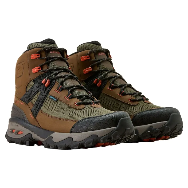Ariat Traverse Mid-Height Men's Waterproof Hiking Boots - Brown Bark/Evergreen-1