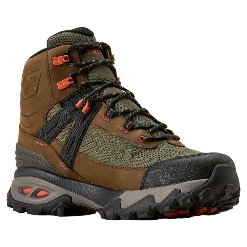 Ariat Traverse Mid-Height Men's Waterproof Hiking Boots - Brown Bark/Evergreen-4