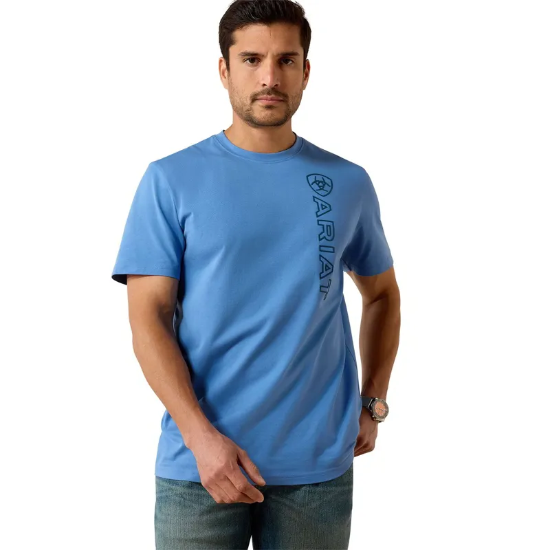 Ariat Vertical Logo Men's Tee - Riviera