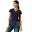 Ariat Vertical Logo Women's Tee - Team Navy/Red