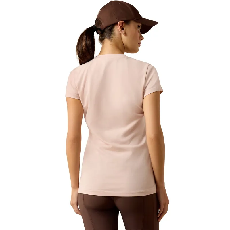 Ariat Vertical Logo Womens Tee - Sepia Rose-3