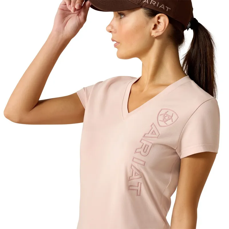 Ariat Vertical Logo Womens Tee - Sepia Rose-4
