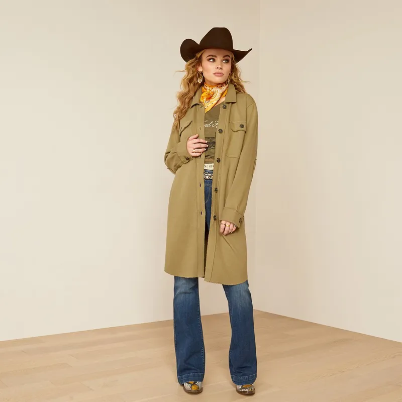 Ariat Vagabond Womens Long Shirt - Burnt Olive-3