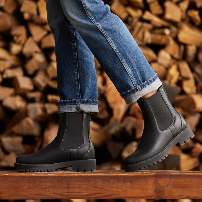 Ariat Wexford Lug Mid Waterproof Womens Chelsea Boots - Jet Black-5