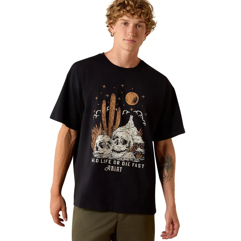 Ariat Wild Life Men's Boxy T-Shirt - Washed Black