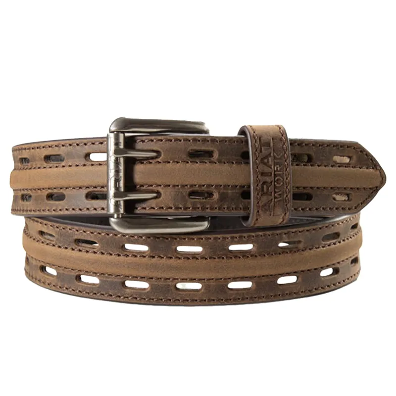 Ariat Work Mens Double Prong Belt - Dark Brown