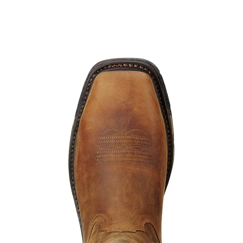 Ariat Workhog Wide Square Steel Toe Men's Western Work Boots - Toast-4