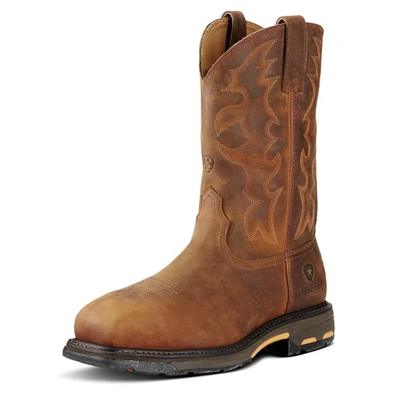 Ariat Workhog Wide Square Steel Toe Men's Western Work Boots - Toast