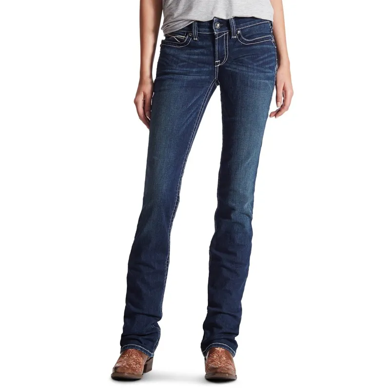 Ariat R.E.A.L. Mid Rise Icon Women's Straight Leg Jeans - Ocean