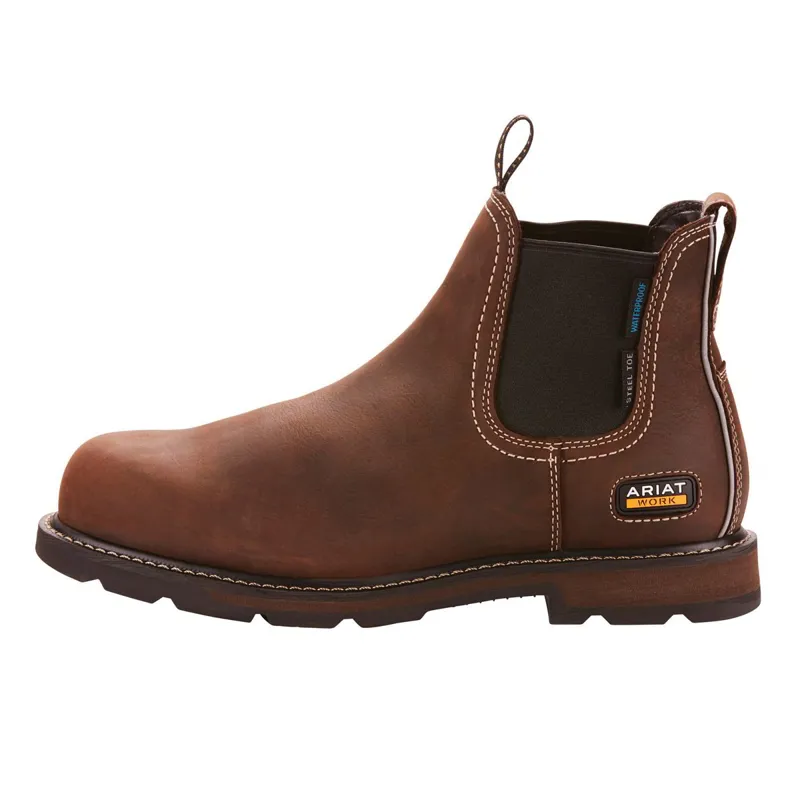 Ariat Groundbreaker Waterproof Steel Toe Mens Work Boots - Dark Brown-2