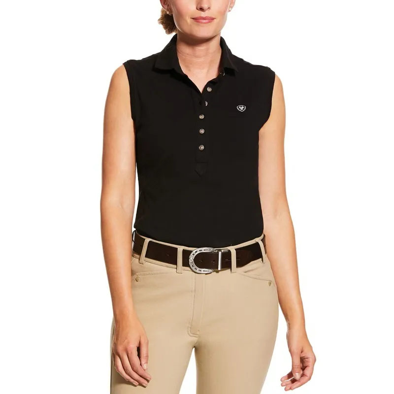Ariat Prix 2.0 Sleeveless Womens Polo Shirt - Black-1