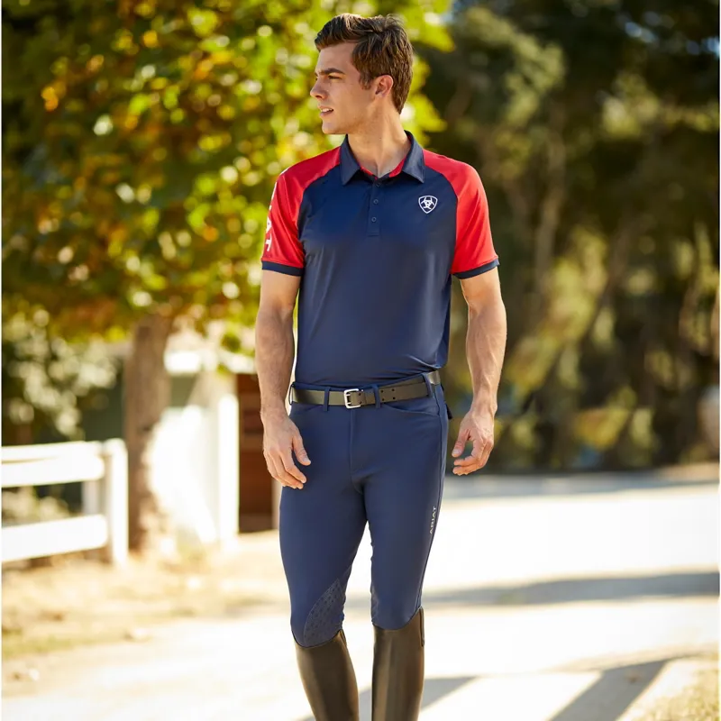 Ariat Tri Factor Grip Knee Patch Men's Breeches - Navy-5