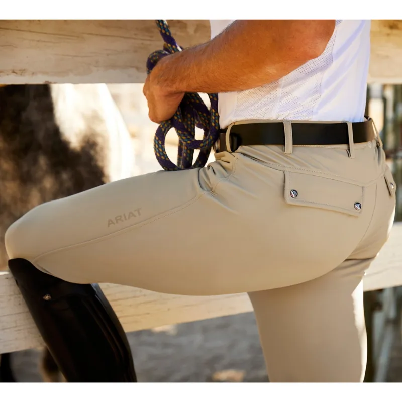 Ariat Tri Factor Grip Knee Patch Men's Competition Breeches - Tan-3
