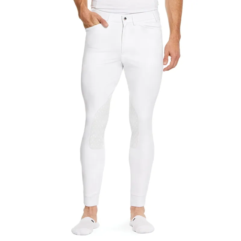 Ariat Tri Factor Grip Knee Patch Men's Competition Breeches - White