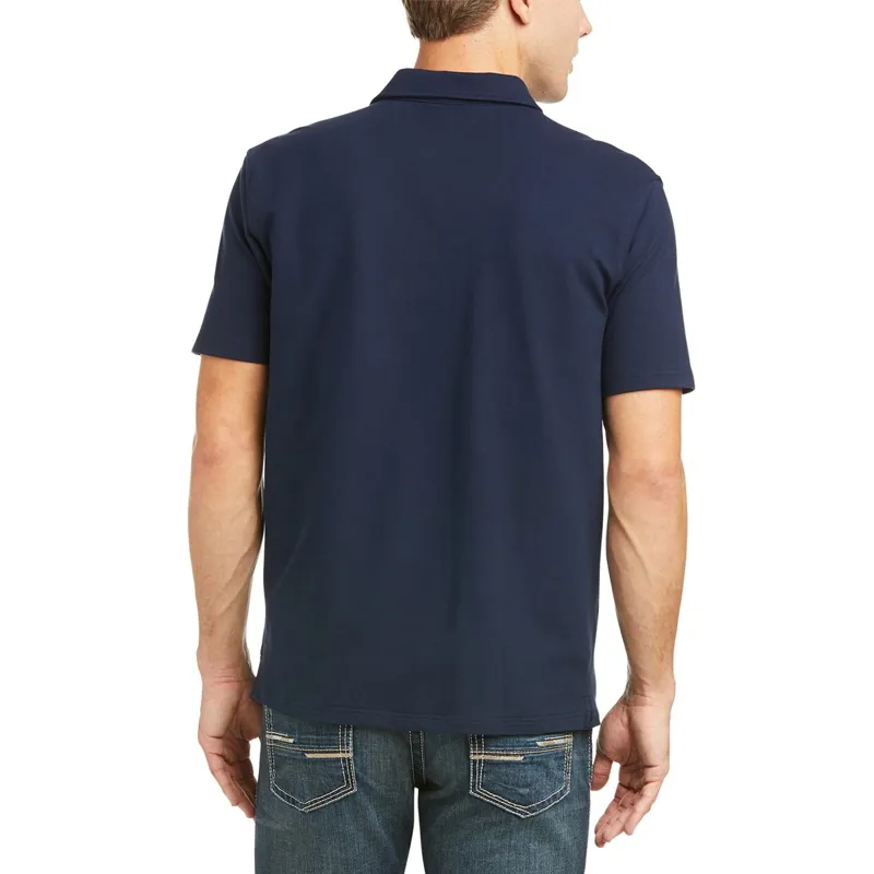 Ariat Medal Men's Polo Shirt - Navy-1
