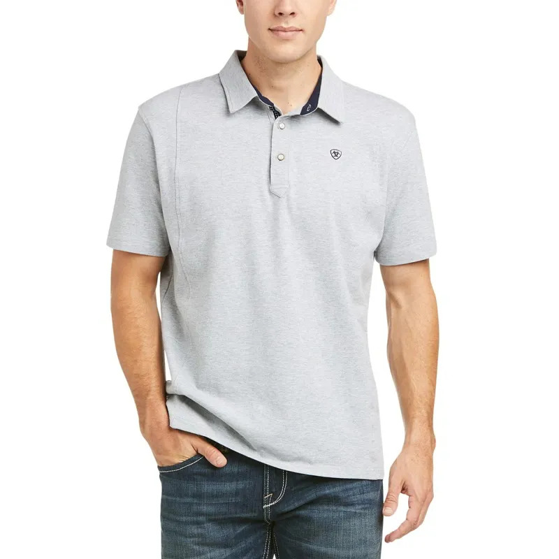 Ariat Medal Men's Polo Shirt - Heather Gray