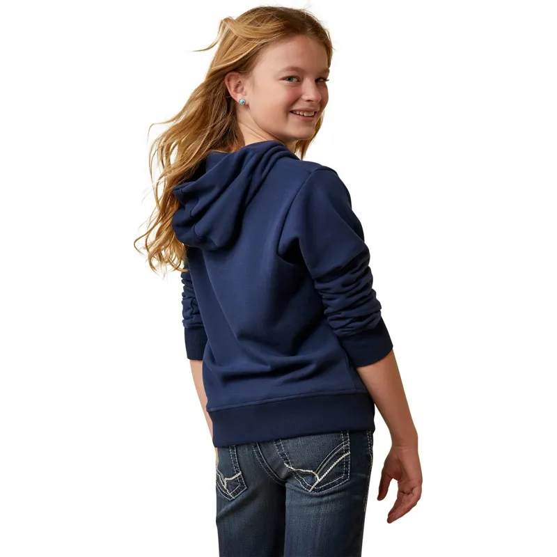Ariat 3D Logo 2.0 Junior Hoodie - Navy/Red-1