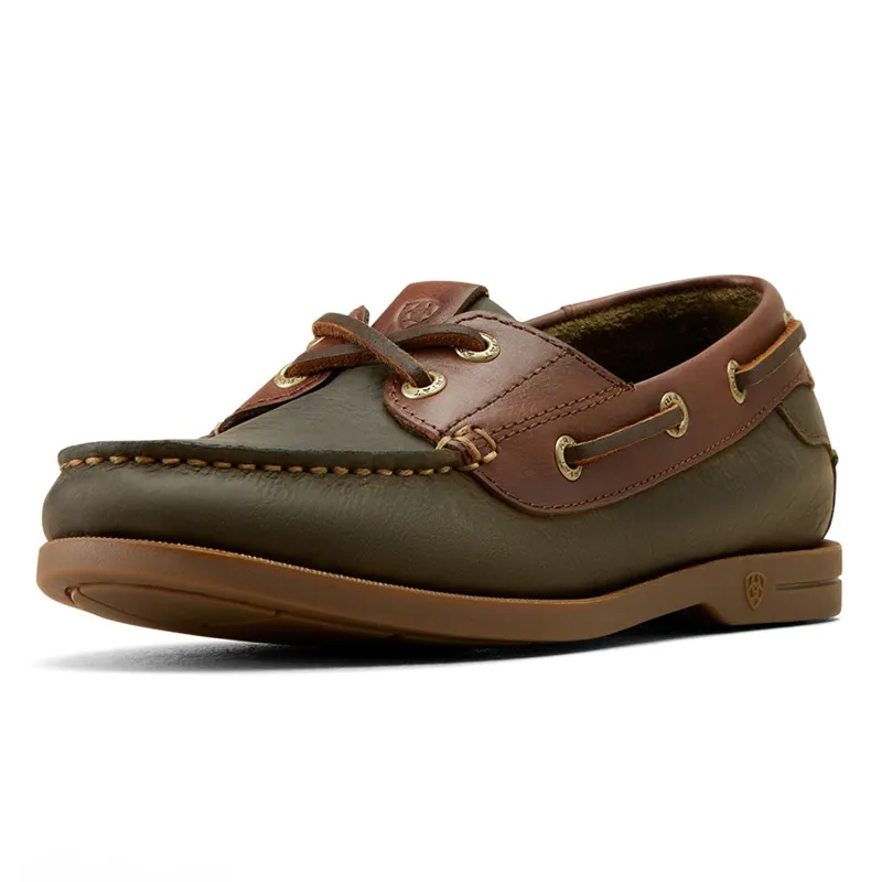 Ariat Antigua Womens Boat Shoes - Olive Night