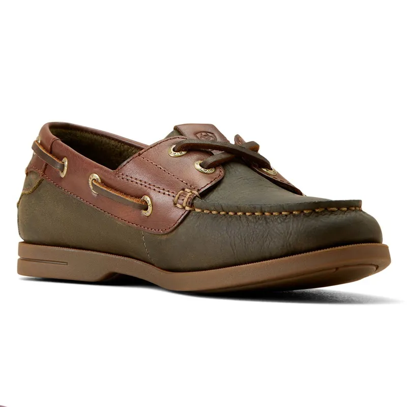 Ariat Antigua Womens Boat Shoes - Olive Night-1