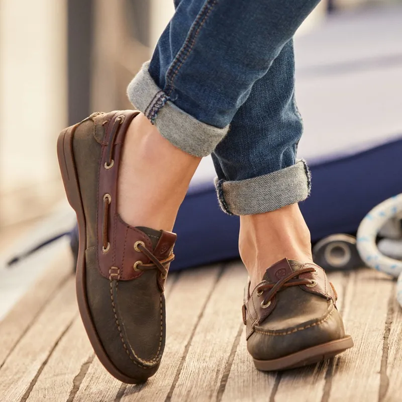 Ariat Antigua Womens Boat Shoes - Olive Night-7
