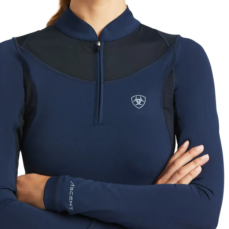 Ariat Ascent 1/4 Zip Women's Base Layer - Navy-2