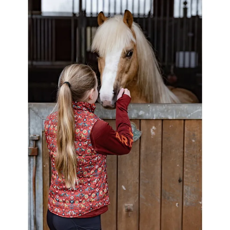 Ariat Bella Reversible Junior Vest - Dala Horse/Arctic-4