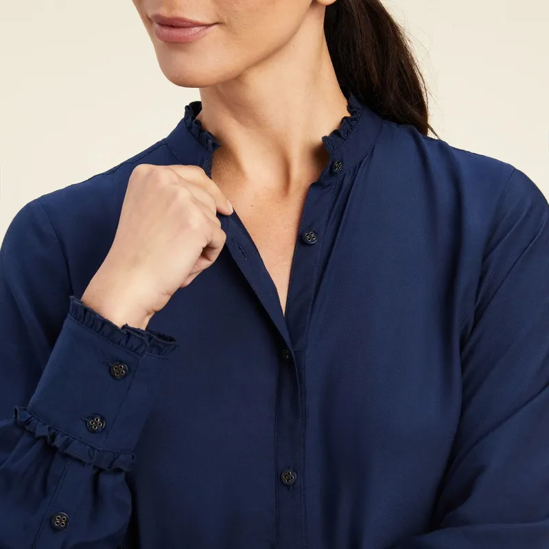 Ariat Country Clarion Womens Blouse - Navy-3