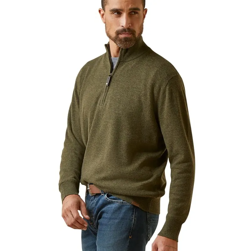 Ariat Country Bolinas 1/2 Zip Men's Sweater - Earth