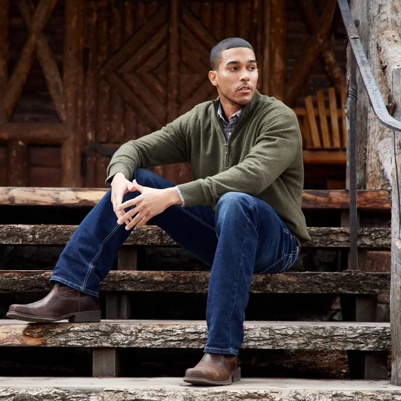 Ariat Country Bolinas 1/2 Zip Men's Sweater - Earth-4