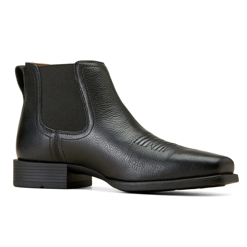 Ariat Men's Booker Ultra Square Toe Short Western Boots - Black Deertan-2