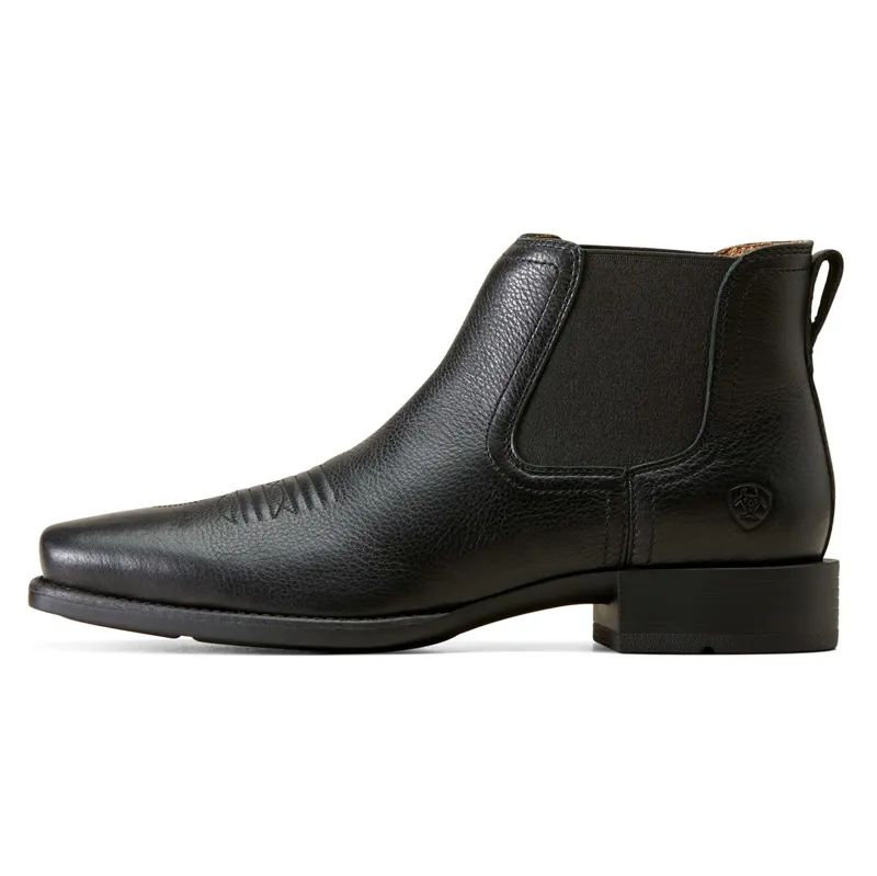 Ariat Men's Booker Ultra Square Toe Short Western Boots - Black Deertan-4