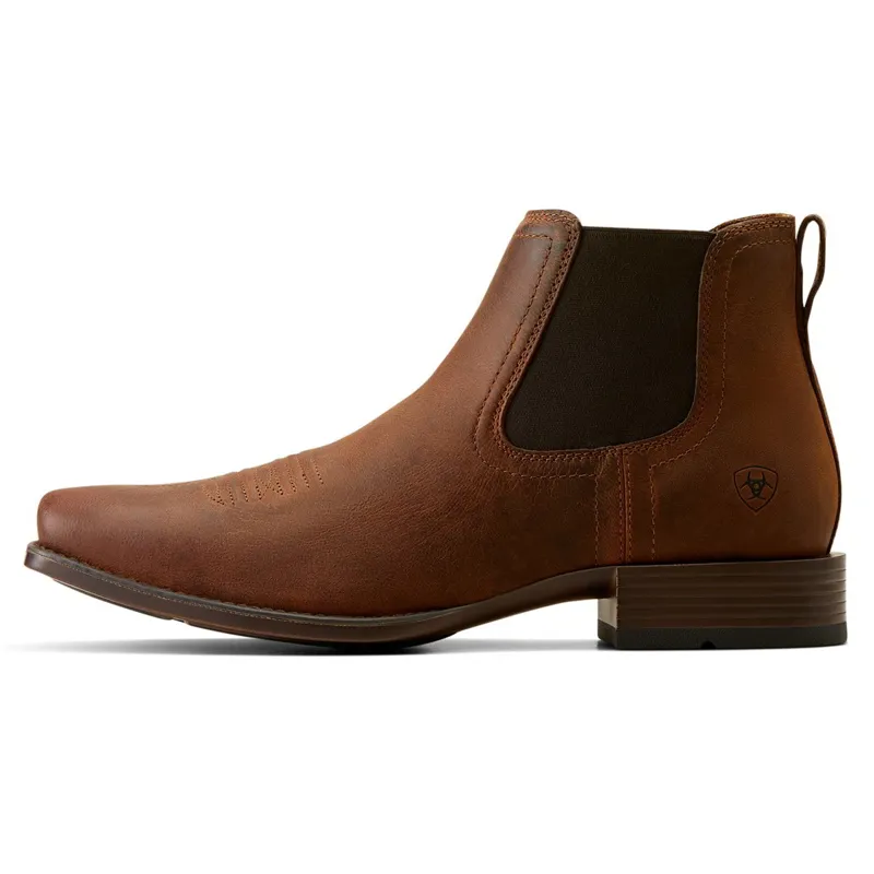 Ariat Men's Booker Ultra Square Toe Short Western Boots - Rough Tan-3
